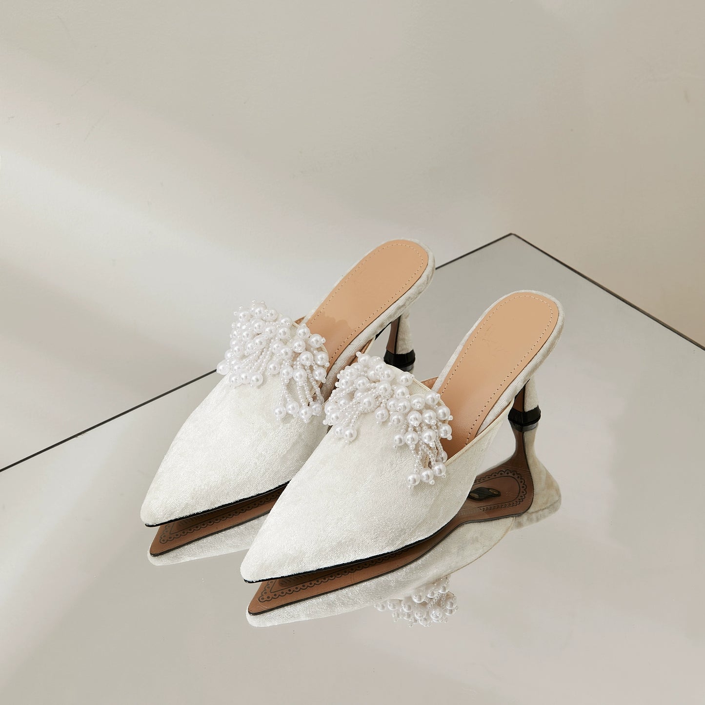 B-FEI pearl new Chinese heel sandals-ZENI.