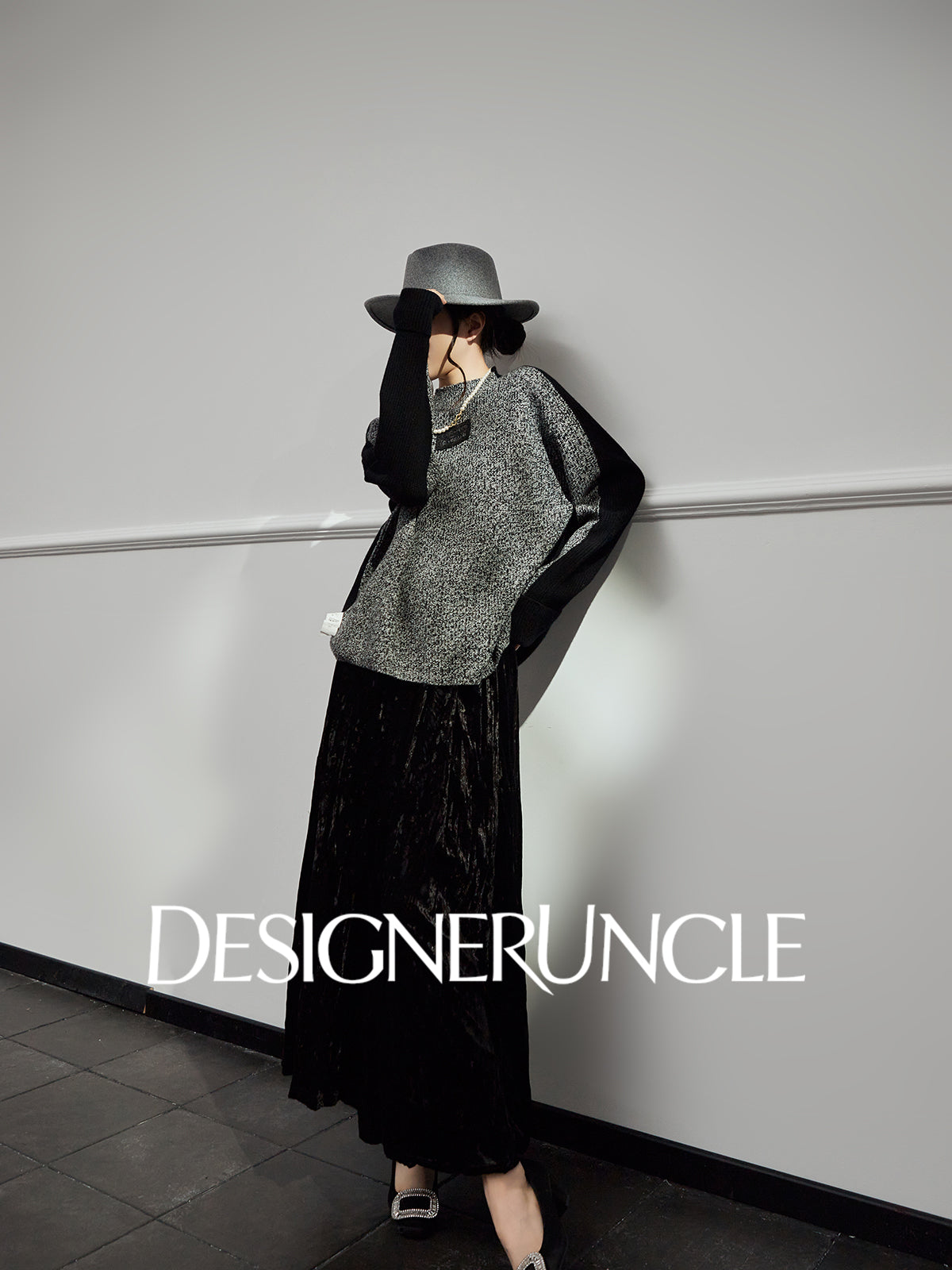 DGU "Night Weaving" Gray Sweater New Loose Lazy Style High-end Retro Versatile Jacket - Avery.