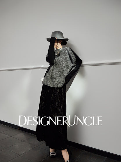 DGU "Night Weaving" Gray Sweater New Loose Lazy Style High-end Retro Versatile Jacket - Avery.
