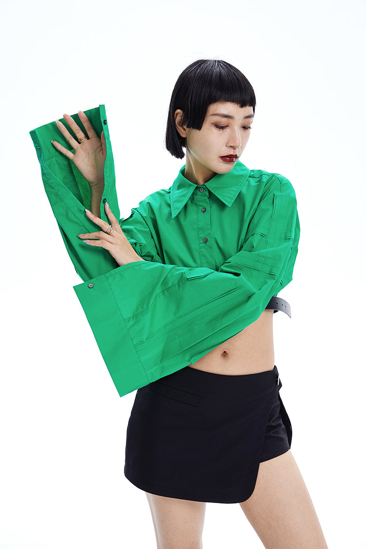 TINY IN ultra-short with large sleeves women's top -LULU.