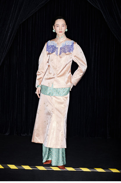 M essential Mackay designer brand Sea Cliff Tassel Beaded Shirt - plain.