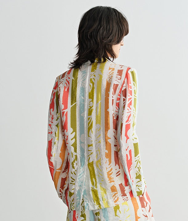 COMME MOI  summer casual color stripe print suit - EVELYN.