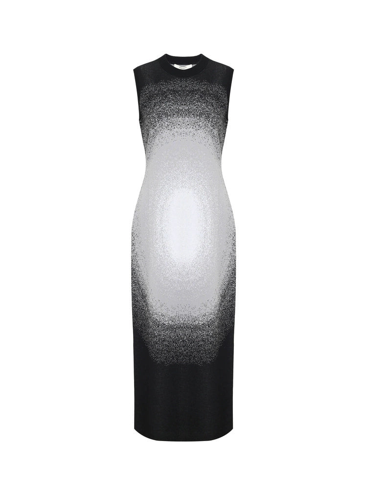 ZHUCHONGYUN Round Opening Jacquard Close-up Sleeveless Dress-GIN.