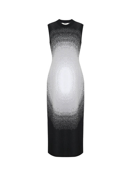 ZHUCHONGYUN Round Opening Jacquard Close-up Sleeveless Dress-GIN.