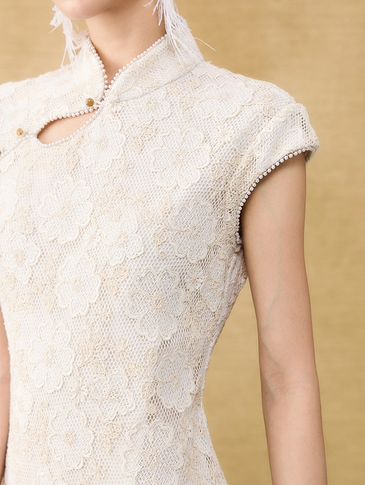 HECO new Chinese temperament flower embroidery cheongsam skirt - TAST.