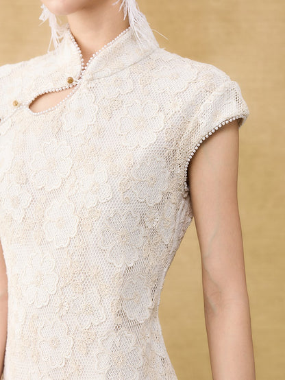 HECO new Chinese temperament flower embroidery cheongsam skirt - TAST.