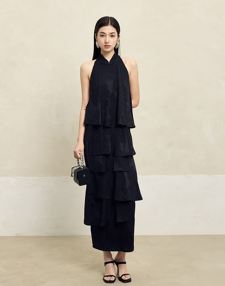 HECO acetate layers sleeveless halterneck dress Women - PRAISES.