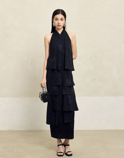 HECO acetate layers sleeveless halterneck dress Women - PRAISES.