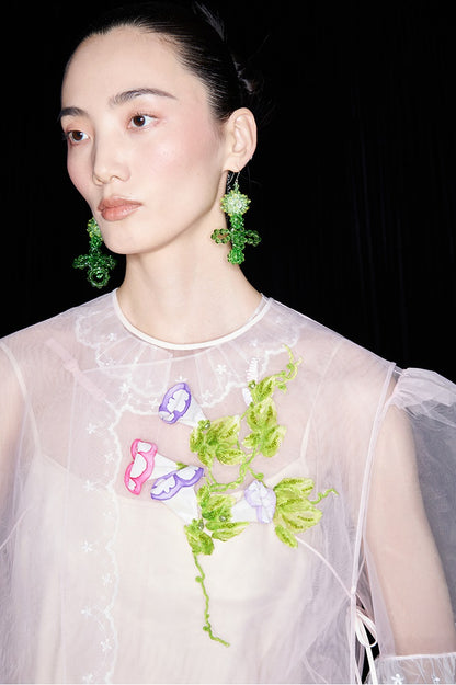 M essential Mackay designer brand mesh hand-painted morning glory vest - SAFE.