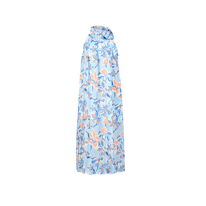 YES BY YESIR |Ye Qian Streamer Yarn Print Strappy Dress with Sunset Flow - MELANIA.