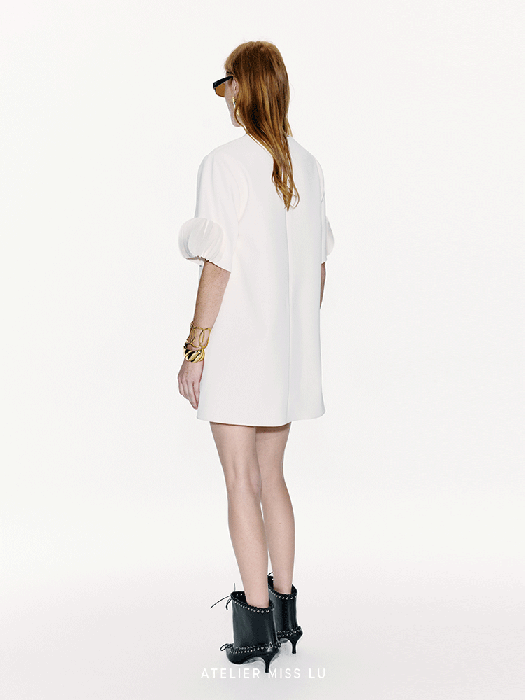 ATELIER MISS LU cascading disc panel design A-line dress - EXPEM