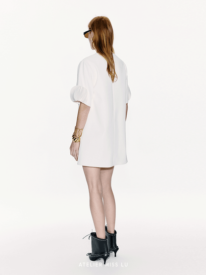 ATELIER MISS LU cascading disc panel design A-line dress - EXPEM