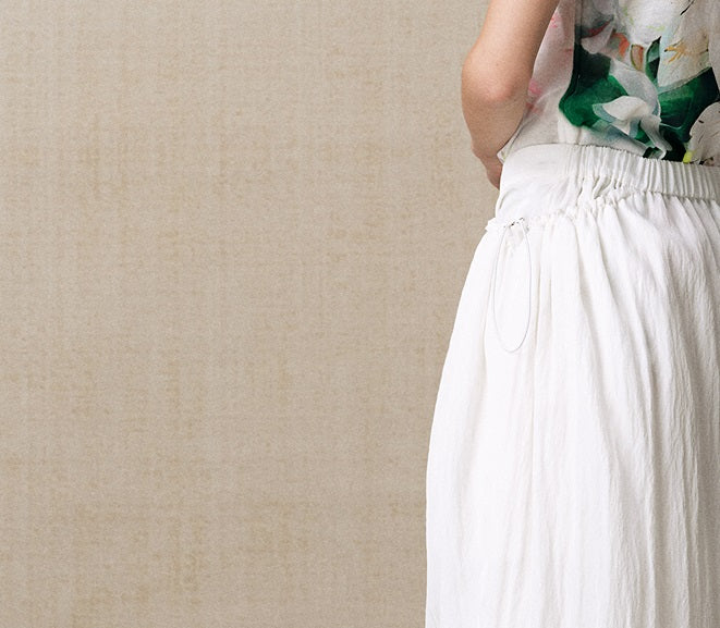 ZHUCHONGYUN white pleated adjustable pocket cocoon-shaped straight skirt-NODE.