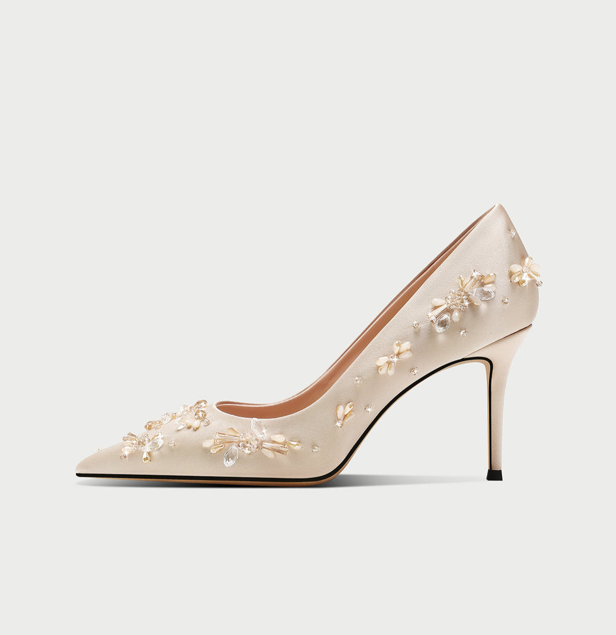 pjjuu champagne color wedding new high heels - PEACE