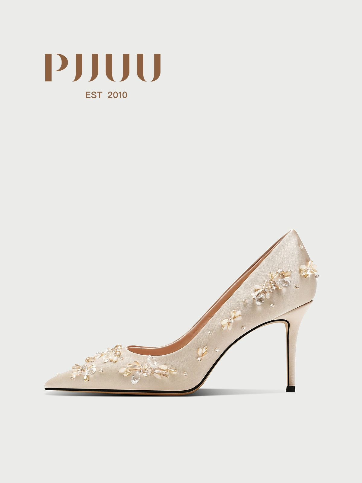 PJJUU champagne pointed toe high heels - PLADE.