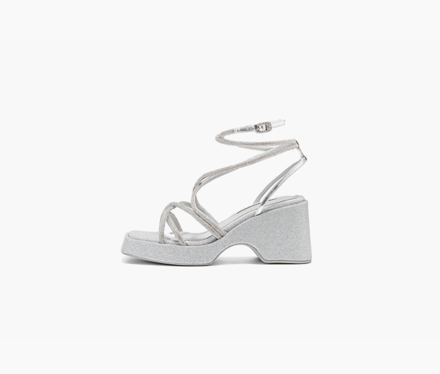 SHOESZOOO  Fairy Style Platform Block Heels - AQUA.