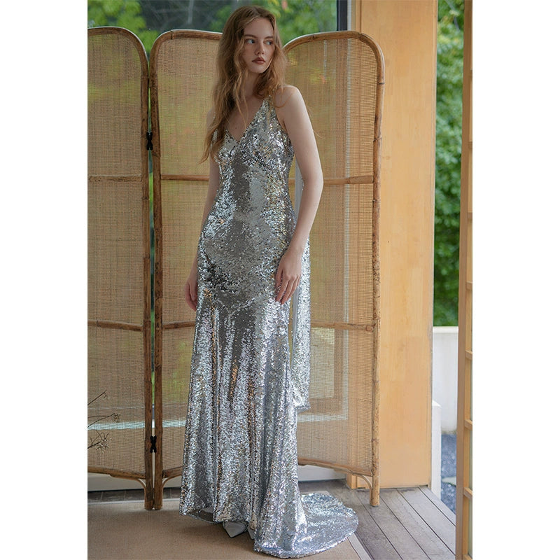 GOUDIN bridal light luxury backless gorgeous dress-AGATAA.