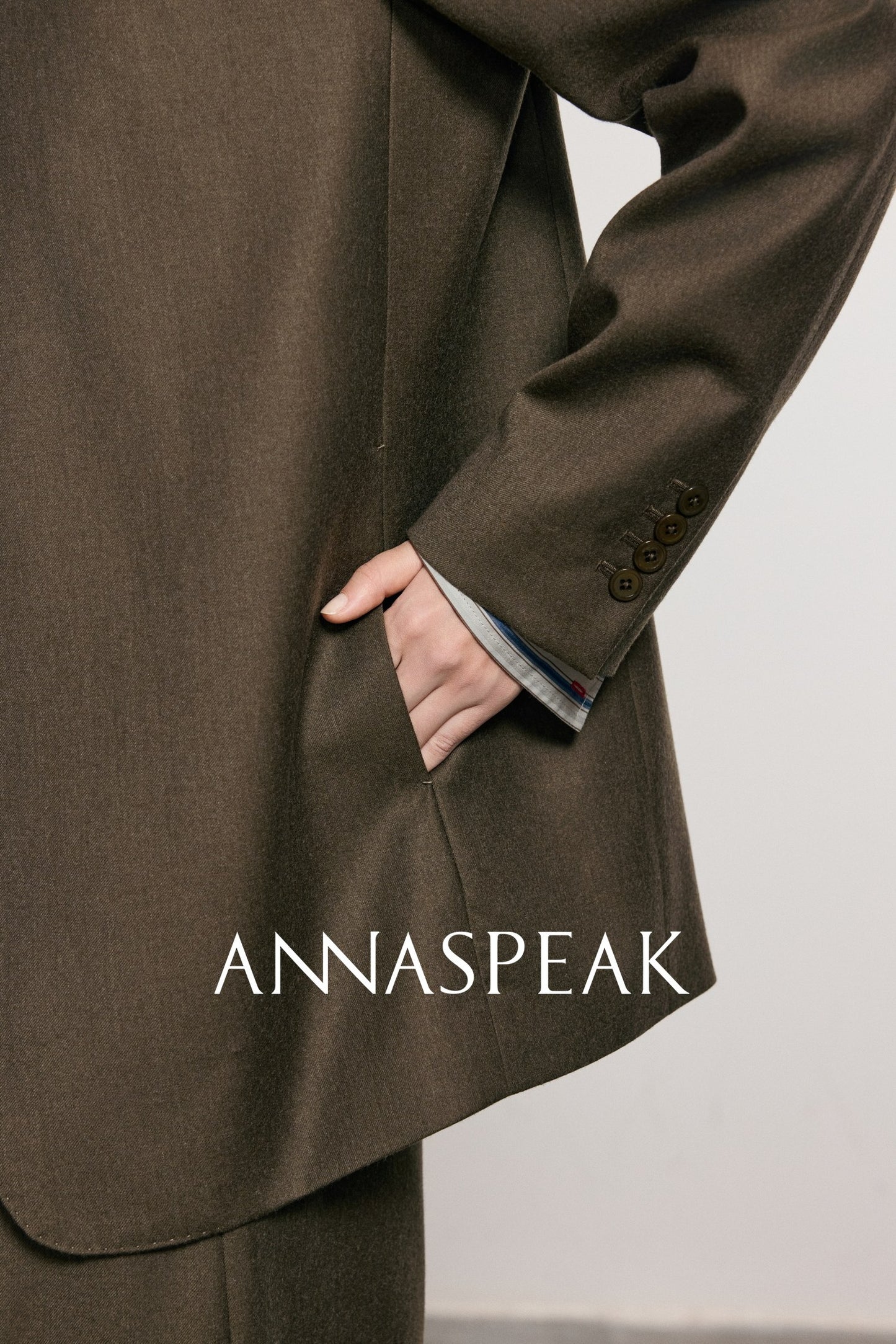 ANNASPEAK Worsted Wool Flannel Suit Vest Pants Set-OSAR.
