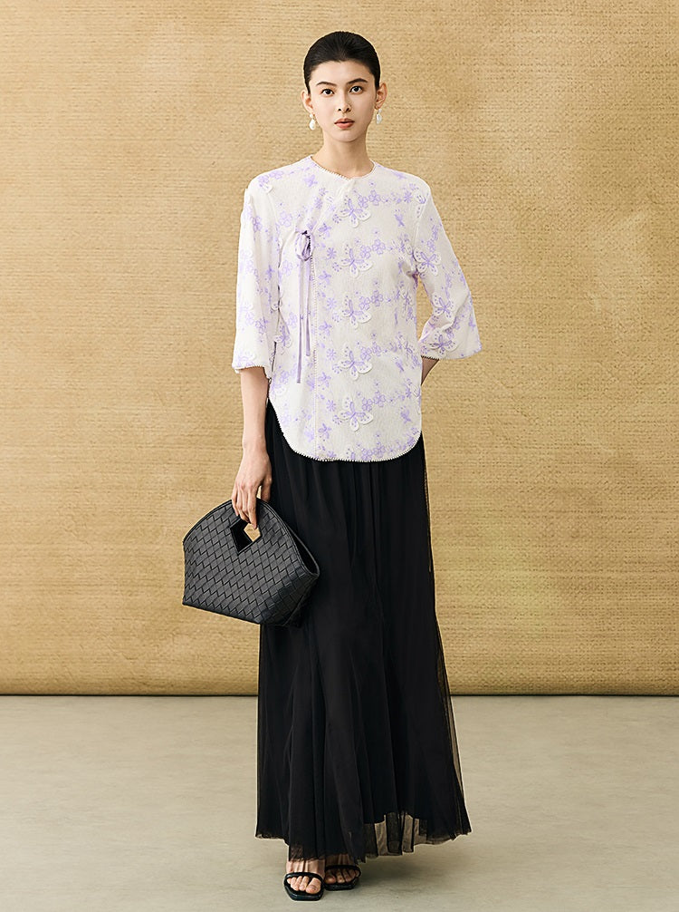 HECO Chinese style simple large elegant and flowing skirt - ELITE.