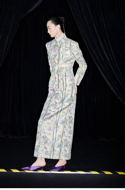 M essential Mackay designer jacquard tunic jacket pencil skirt suit set - Qizhu