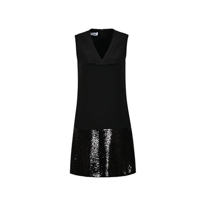 YES BY YESIR | Ye Qians Straight Silhouette Sequin Patchwork Dress -NOEMARA.