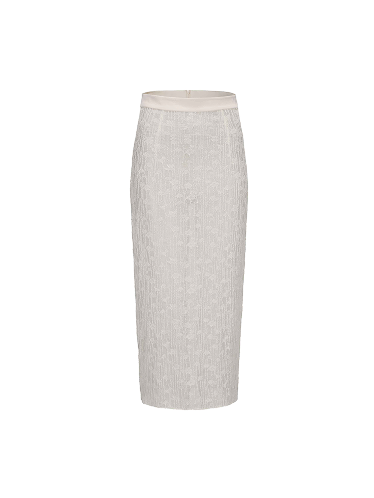 ATELIER MISS LU Fall/Winter Sheep Wool Texture Slightly Sheer Skirt - NIXIE.