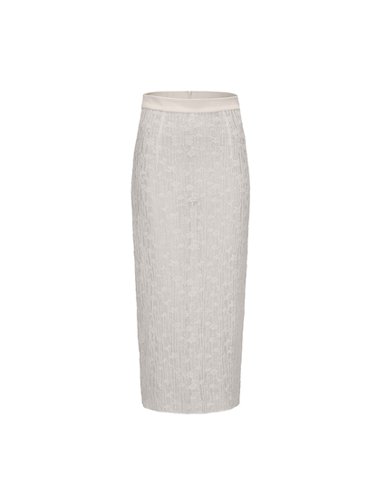 ATELIER MISS LU Fall/Winter Sheep Wool Texture Slightly Sheer Skirt - NIXIE.