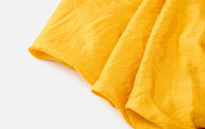 ZHUCHONGYUN yellow asymmetrical pleats slim skirt-CUD.