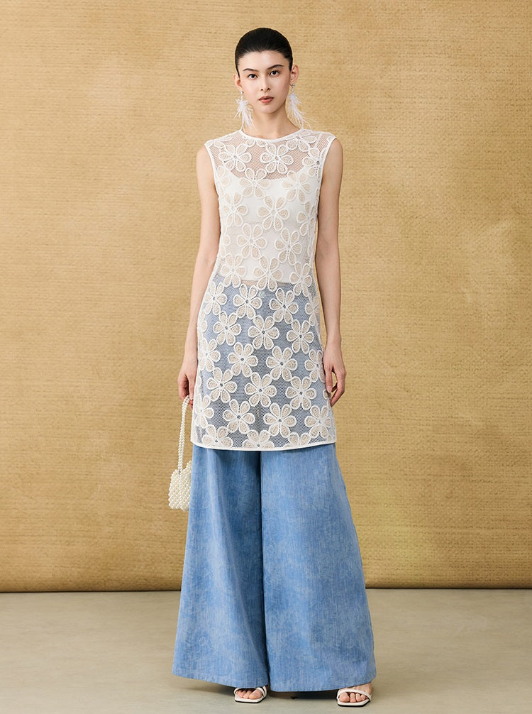 HECO Chinese Old Money Linen Bootcut Slacks Slim Wide-leg Pants - GLADE.