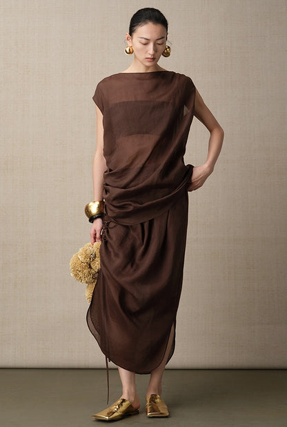 ZHUCHONGYUN transparent texture light sleeveless top--OIKAWA.