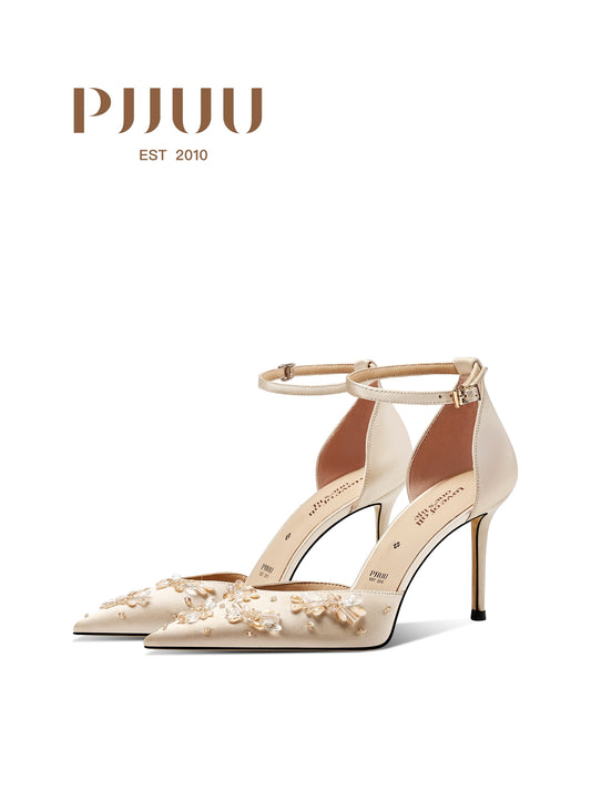 PJJUU  beautiful champagne hollow sandals - STEED.