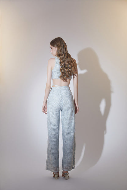 Wardrobes by Chen Elegant Diamond Silver-Gray Fur Collar Long Winter Jacket-Jam