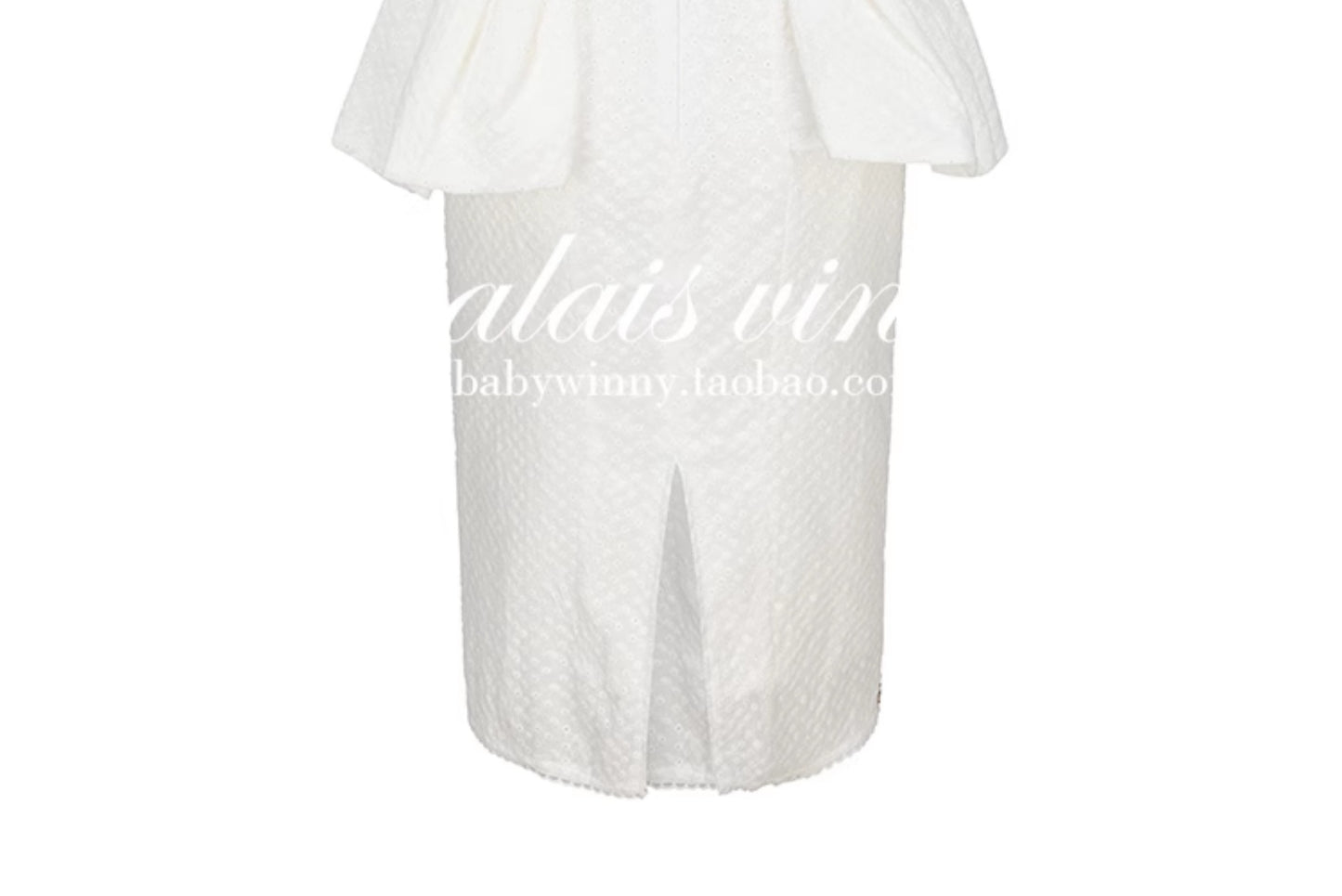 Le Palais Vintage embroidery cotton wrap short top + high-waisted bud skirt-TEE