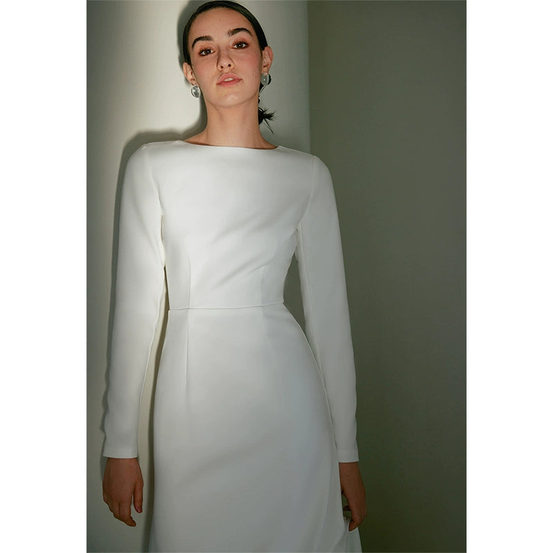 GOUDIN white long-sleeved temperament French-GEE.