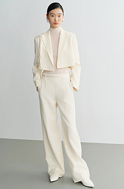 COMME MOI Lu Yan designer's new wool slimming wide-leg pants - ZARIA.