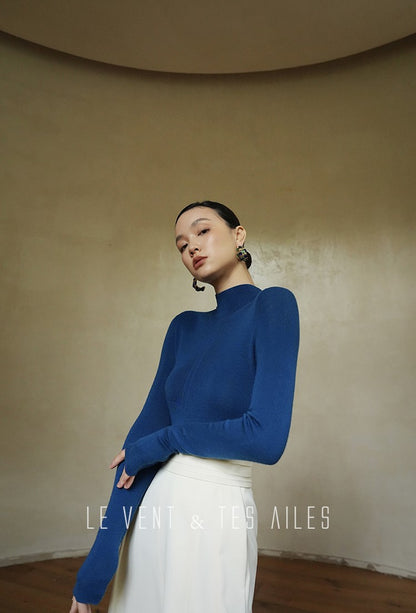 LE VENT&TES AILES seamless Yangtze yarn wool high-neck knit turtle neck-FEY