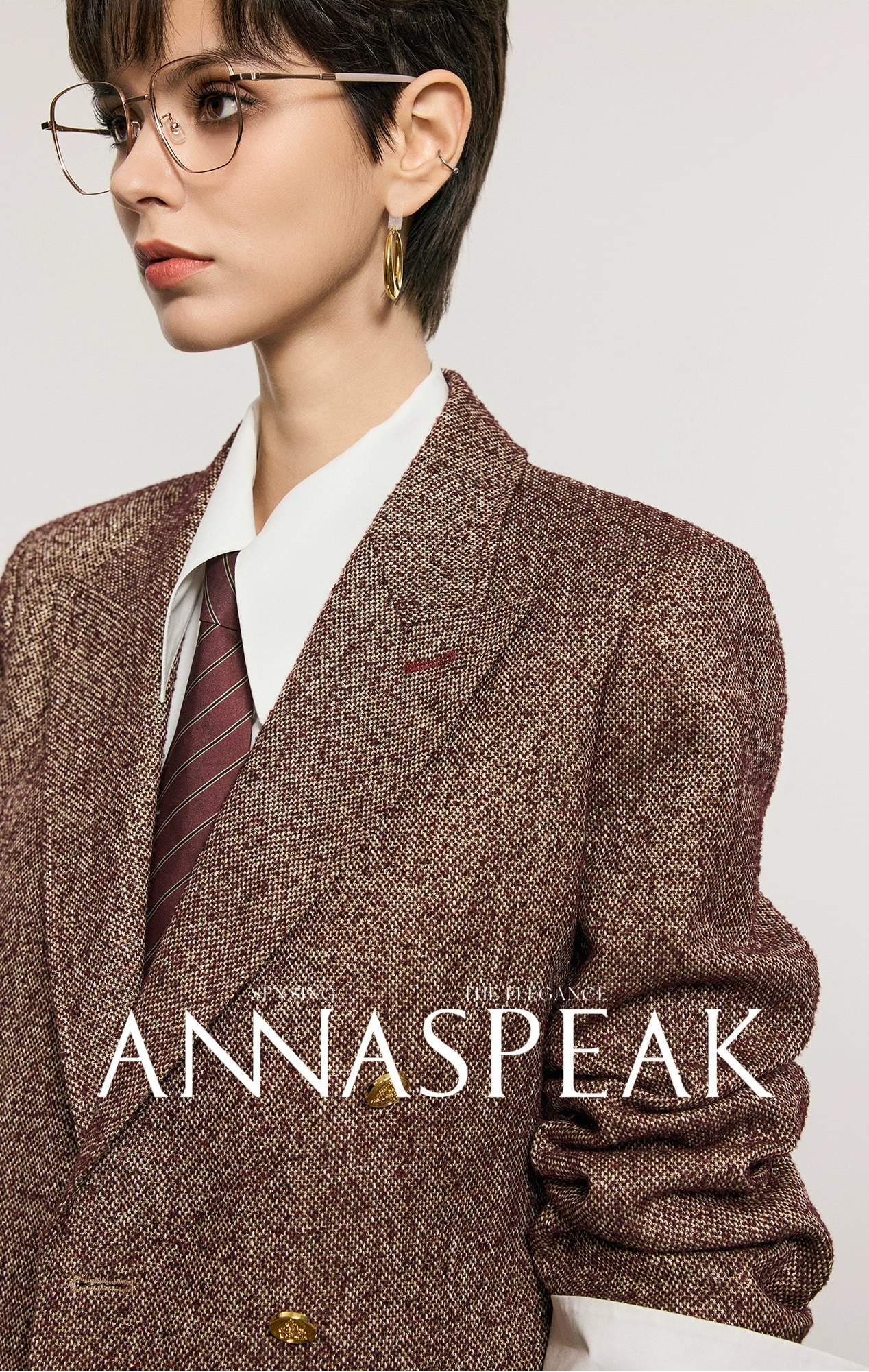 ANNASPEAK ROSSO Red Label  90s Retro Suit Skirt Set-ZEHU.