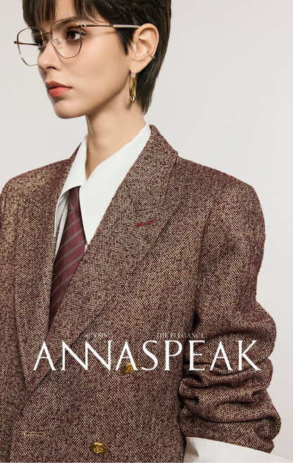 ANNASPEAK ROSSO Red Label  90s Retro Suit Skirt Set-ZEHU.