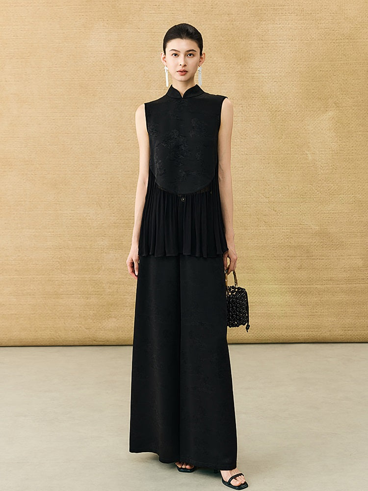 HECO New Chinese Acetate Jacquard Mesh Stitching T-Shirt - ANGEL.