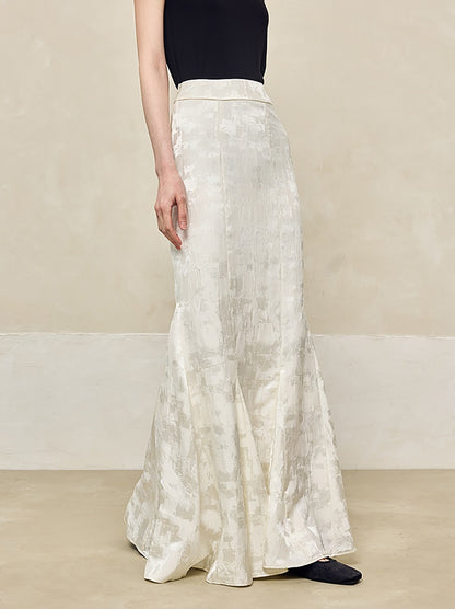 HECO Jacquard Fishtail High Waist Red Purple White Skirt Women - GRAVITY.