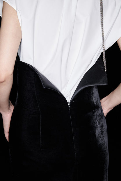 M essential Mackay designer bloom white dense cotton sleeveless stand-up collar shirt - NEON.