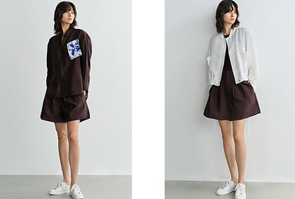 COMME MOI  summer brown high-waisted shorts - CHLOE.