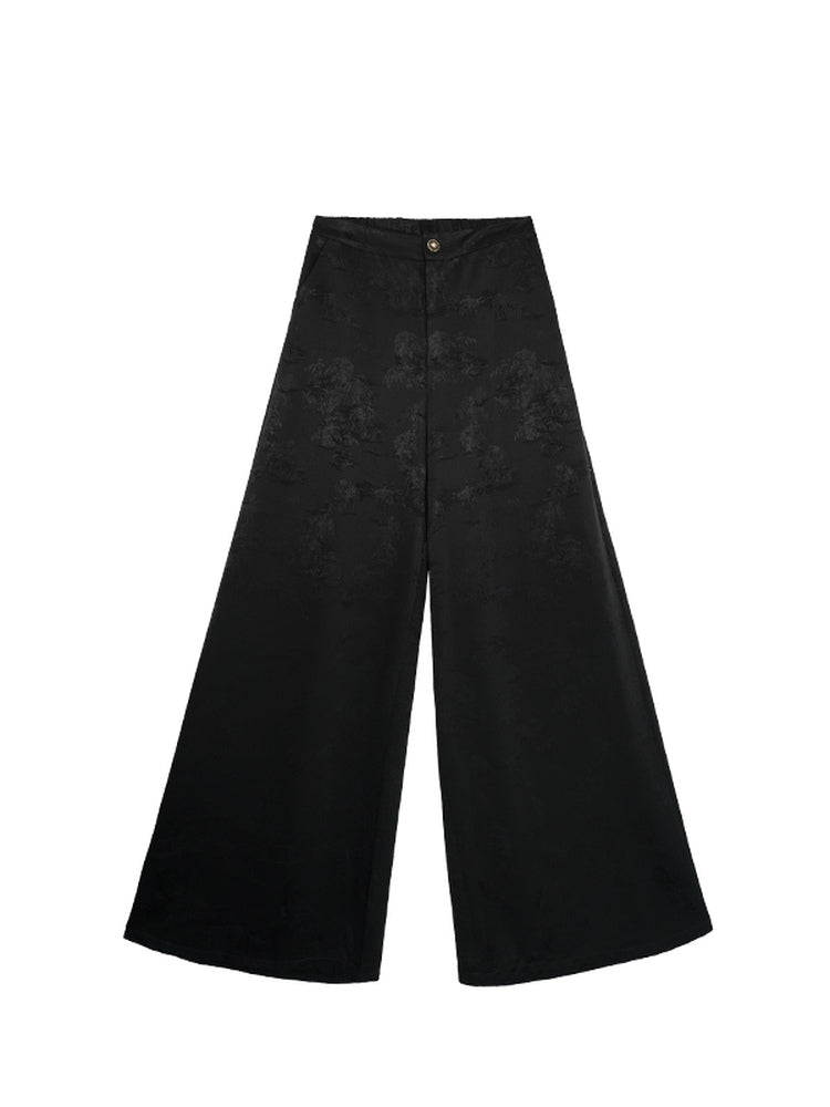 HECO Chinese high-end acetate jacquard drape slimming trousers - QUEEN.