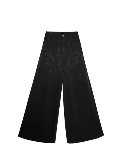HECO Chinese high-end acetate jacquard drape slimming trousers - QUEEN.