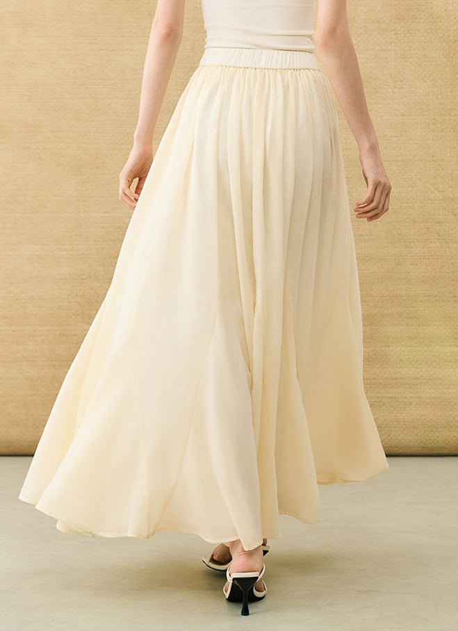 HECO Chinese Solid Color Large Swing Waist Slimming Mermaid Skirt - STARS.