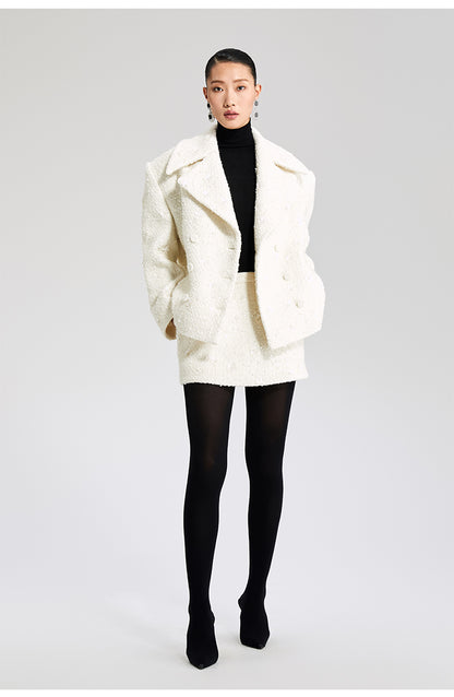 LEDIM W woolen sequin tweed short skirt - Debut