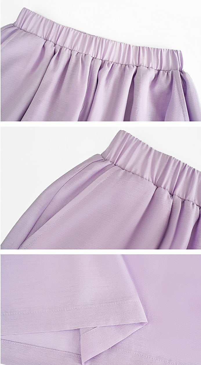 HECO Acetate High Waist Wide-leg Pants - TREY.