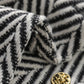 Winter wool tweed black and white herringbone  long coat - Cassie