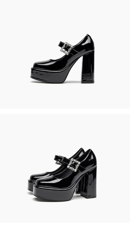SHOESZOOO Platform High Block Heels - LENGTHIE.