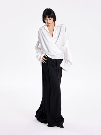 TINY IN v-neck dolman sleeve satin casual top -GAG
